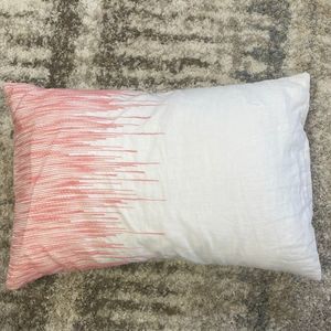 lumbar pillow white pink stripe accent pillow